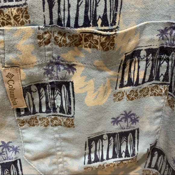 - Columbia XCO Blue Cotton Surfboard Hawaiian Shirt Blue Sz  XL - Picture 9 of 9